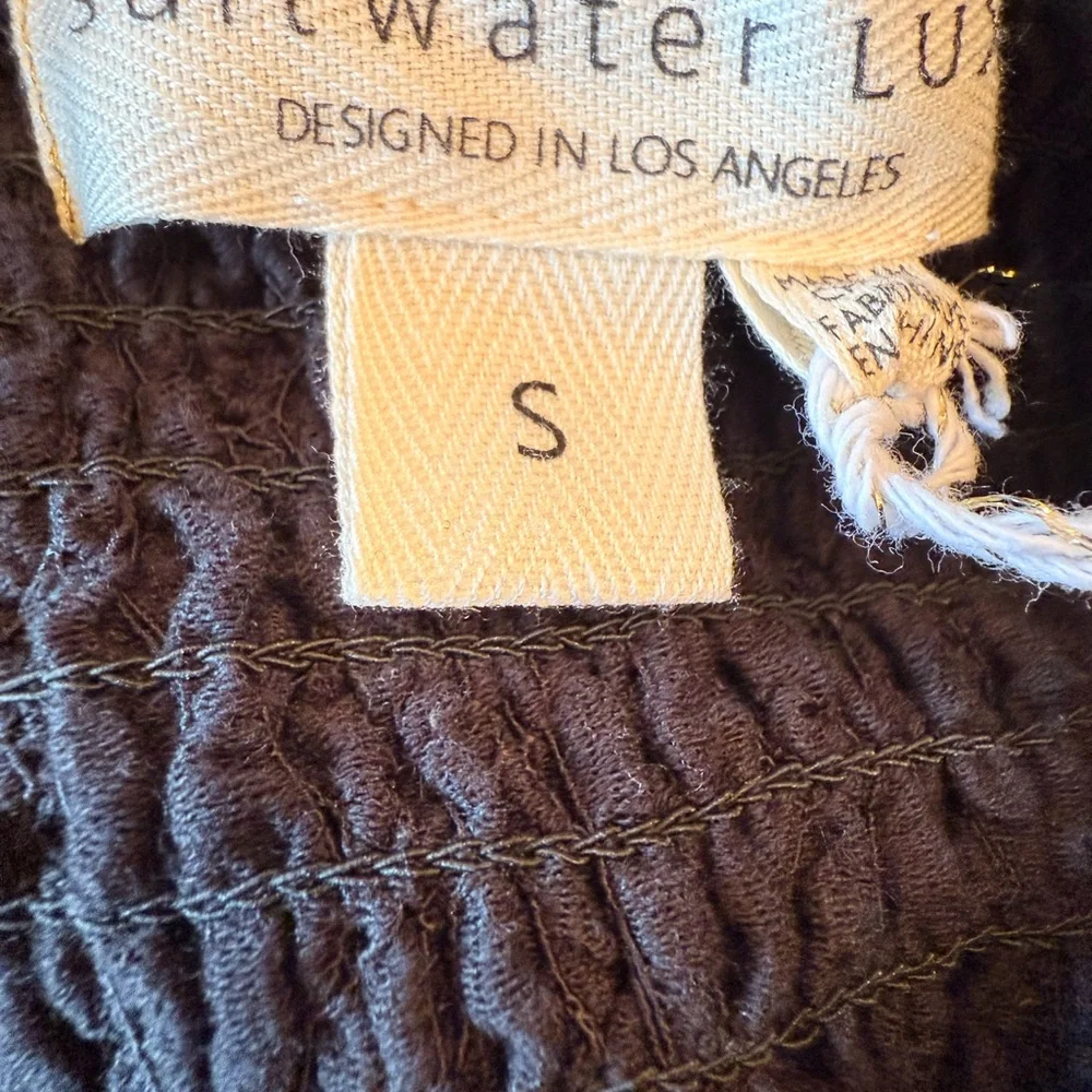 Saltwater Luxe Black Smocked Romper - Picture 5 of 6